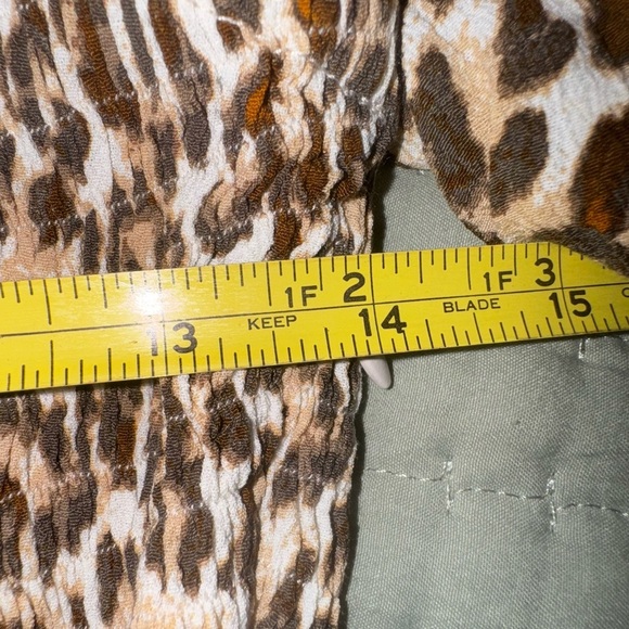 Faithfull the Brand Leopard Print Smocked Puff Sleeve Mini Dress. Size 2. EUC - Picture 5 of 13